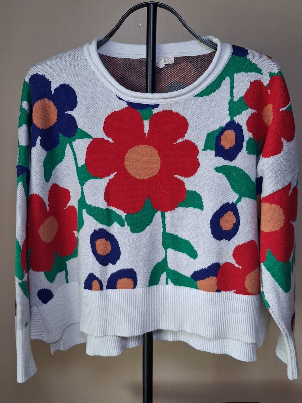Ee:some Women’s Floral Cropped Sweater; Size S